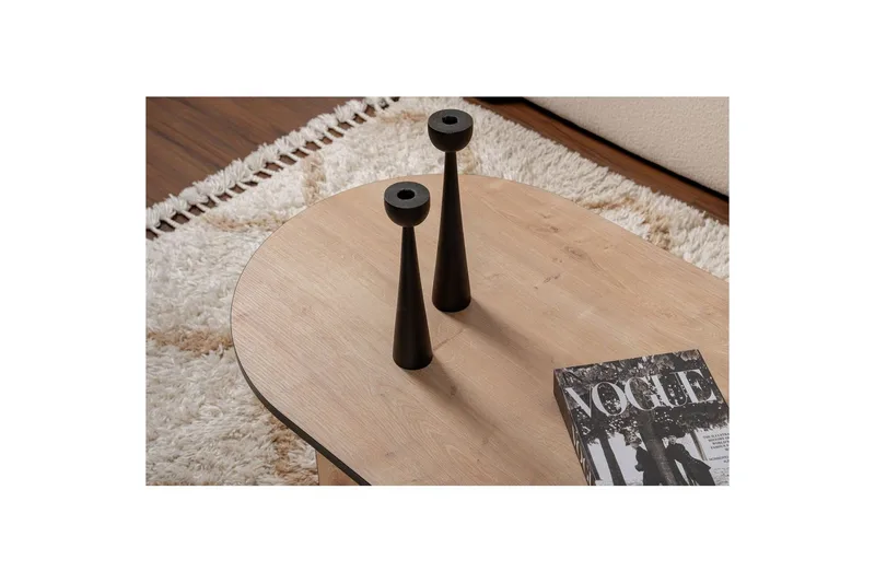 Sofabord Hasina Safir Eik Svart - Safir Eik Svart - Møbler - Bord - Sofabord & salongbord