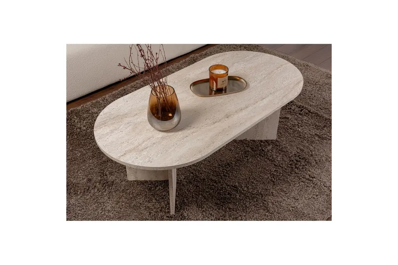 Sofabord Hasina Travertin - Travertin - Møbler - Bord - Sofabord & salongbord