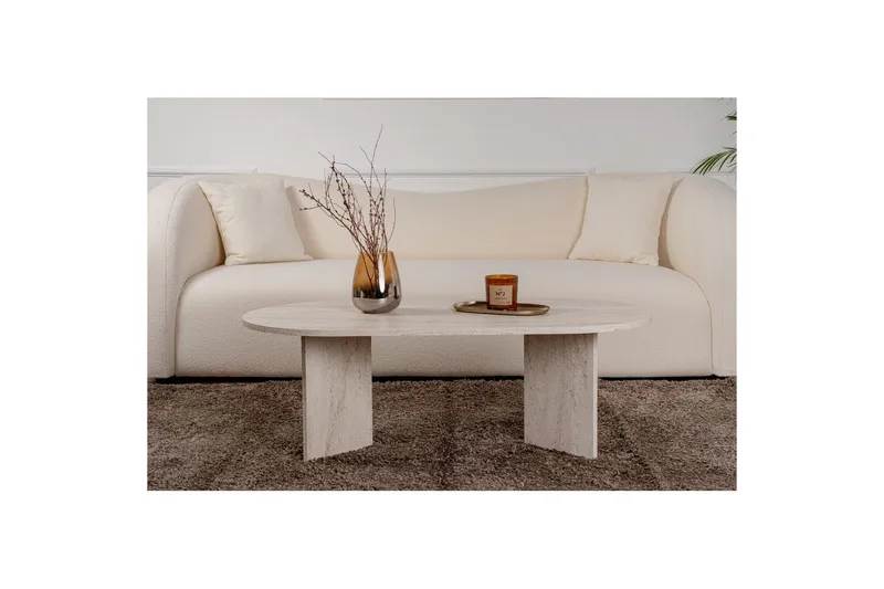 Sofabord Hasina Travertin - Travertin - Møbler - Bord - Sofabord & salongbord