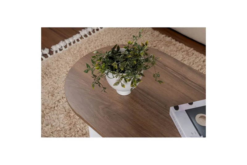 Sofabord Hasina Valnøtt Hvit - Valnøtt Hvit - Møbler - Bord - Sofabord & salongbord