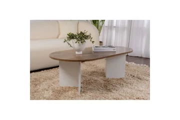 Sofabord Hasina Valnøtt Hvit - Valnøtt Hvit - Møbler - Bord - Sofabord & salongbord