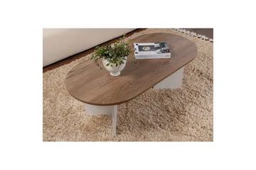 Sofabord Hasina Valnøtt Hvit - Valnøtt Hvit - Møbler - Bord - Sofabord & salongbord