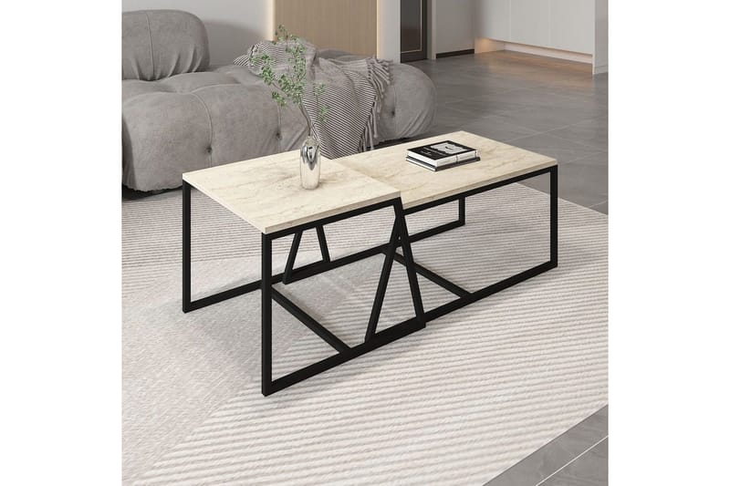 Sofabord Hebamal Travertin - Natur - Møbler - Bord - Sofabord & salongbord