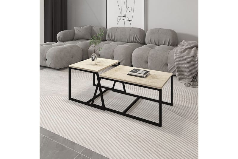 Sofabord Hebamal Travertin - Natur - Møbler - Bord - Sofabord & salongbord