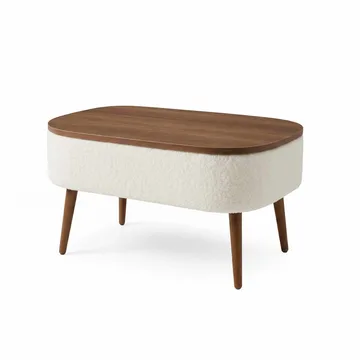Sofabord Homitis Noya (90 x 43 x 60 cm) Hvit valnøtt - Møbler - Bord - Sofabord & salongbord
