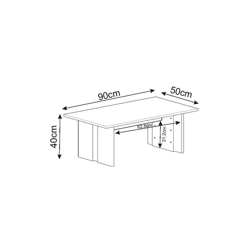 Sofabord Homitis Ravello (90 x 40 x 50 cm) Varm eik antrasitt - Møbler - Bord - Sofabord & salongbord