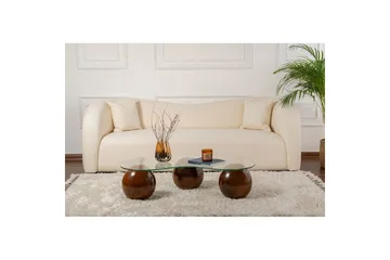 Sofabord Homitis Sofabord Jaromere Valnøtt / Transparent Mellommørkt tre, flerfarget - Møbler - Bord - Sofabord & salongbord