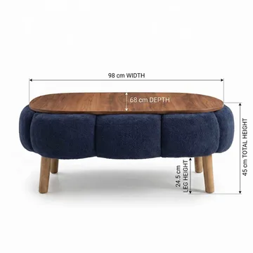 Sofabord Homitis Papatya (98 x 45 x 68 cm) Antrasitt - Møbler - Bord - Sofabord & salongbord