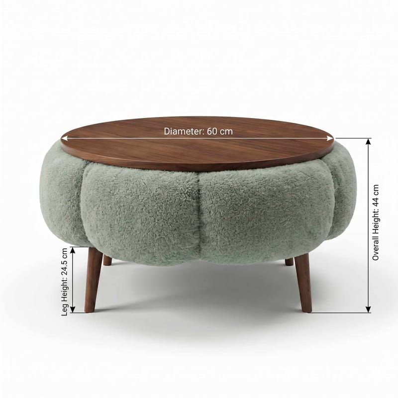 Sofabord Homitis Papatya 60 (Ø60 x H44 cm) Grønn valnøtt - Møbler - Bord - Sofabord & salongbord