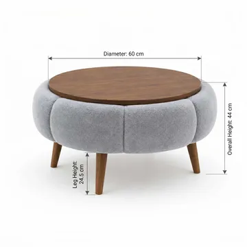 Sofabord Homitis Papatya 60 (Ø60 x H44 cm) Grå valnøtt - Møbler - Bord - Sofabord & salongbord
