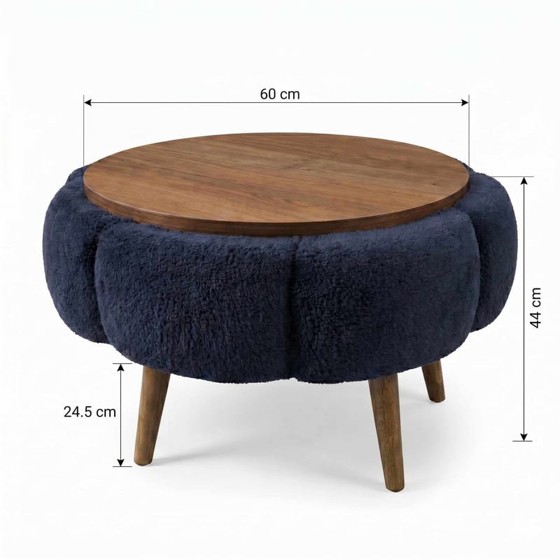 Sofabord Homitis Papatya 60 (Ø60 x H44 cm) Antrasitt valnøtt - Møbler - Bord - Sofabord & salongbord