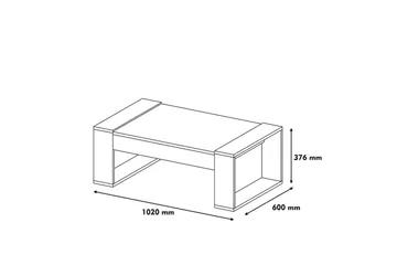 Hommaz Sofabord 102 cm - Valnøttsbrun/Kremhvit - Møbler - Bord - Sofabord & salongbord - Sofabord med oppbevaring