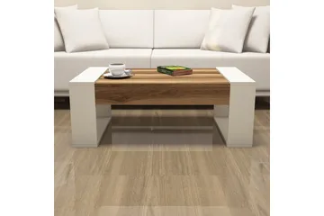 Hommaz Sofabord 102 cm - Valnøttsbrun/Kremhvit - Møbler - Bord - Sofabord & salongbord - Sofabord med oppbevaring