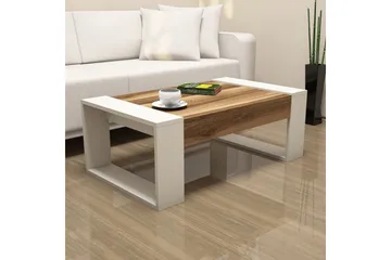 Hommaz Sofabord 102 cm - Valnøttsbrun/Kremhvit - Møbler - Bord - Sofabord & salongbord - Sofabord med oppbevaring