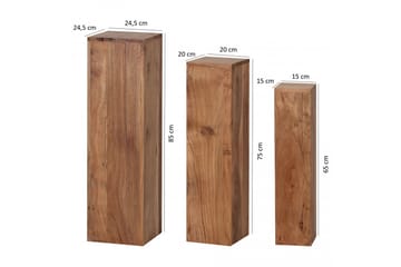 Houman Settbord 25 cm 3 Bord - Akasie - Møbler - Bord - Sofabord & salongbord