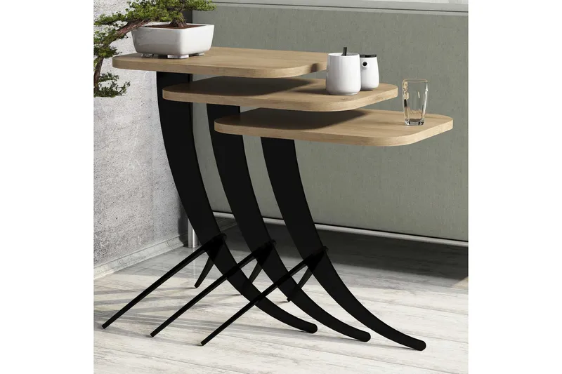 Hovdane Settbord 45 cm 3 Bord, Brun