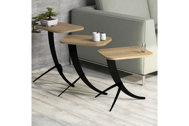 Hovdane Settbord 45 cm 3 Bord - Brun - Møbler - Bord - Sofabord & salongbord