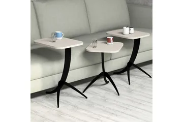 Hovdane Settbord 45 cm 3 Bord - Hvit - Møbler - Bord - Sofabord & salongbord