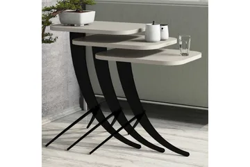 Hovdane Settbord 45 cm 3 Bord - Hvit - Møbler - Bord - Sofabord & salongbord