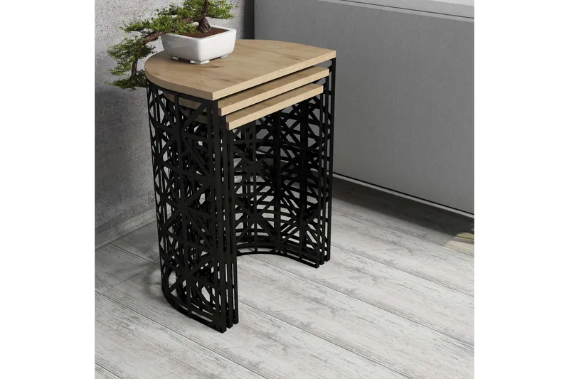 Hovdane Settbord 46 cm Halvcirkel 3 Bord - Møbler - Bord - Sofabord & salongbord