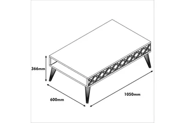 Hovdane Sofabord 105 cm med Oppbevaring Hylle KedjeMønster - Brun - Møbler - Bord - Sofabord & salongbord - Sofabord med oppbevaring