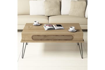 Hovdane Sofabord 105 cm med Oppbevaring Hylle TriangelMønste - Lysebrun - Møbler - Bord - Sofabord & salongbord - Sofabord med oppbevaring