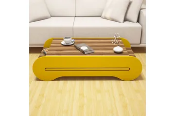 Hovdane Sofabord 120 cm med Oppbevaringshylle - Brun/Gul - Møbler - Bord - Sofabord & salongbord - Sofabord med oppbevaring