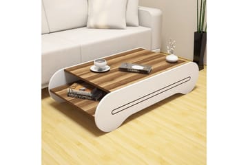 Hovdane Sofabord 120 cm med Oppbevaringshylle - Brun/Hvit - Møbler - Bord - Sofabord & salongbord - Sofabord med oppbevaring