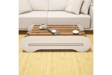 Hovdane Sofabord 120 cm med Oppbevaringshylle - Brun/Hvit - Møbler - Bord - Sofabord & salongbord - Sofabord med oppbevaring