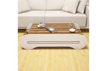 Hovdane Sofabord 120 cm med Oppbevaringshylle - Brun/Hvit - Møbler - Bord - Sofabord & salongbord - Sofabord med oppbevaring