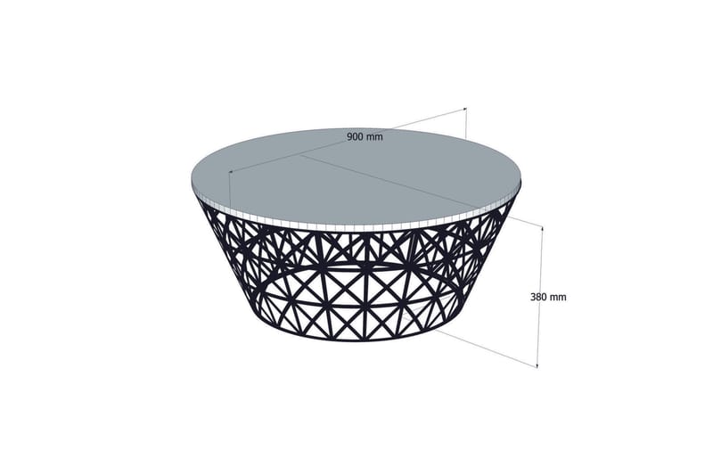 Hovdane Sofabord 90 cm Rundt Avsmalnande - Brun/Svart - Møbler - Bord - Sofabord & salongbord