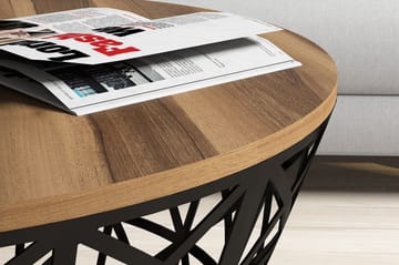 Hovdane Sofabord 90 cm Rundt Avsmalnande - Brun/Svart - Møbler - Bord - Sofabord & salongbord