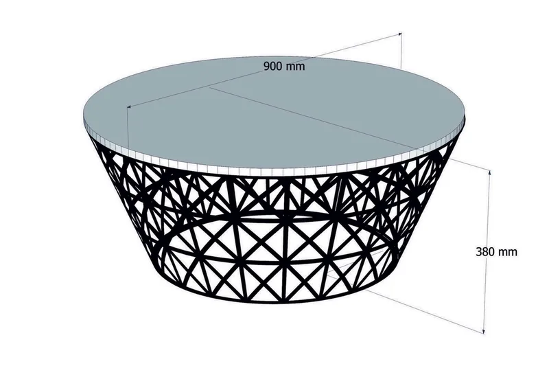 Hovdane Sofabord 90 cm Rundt Avsmalnande - Hvit/Svart - Møbler - Bord - Sofabord & salongbord