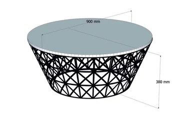 Hovdane Sofabord 90 cm Rundt Avsmalnande - Hvit/Svart - Møbler - Bord - Sofabord & salongbord