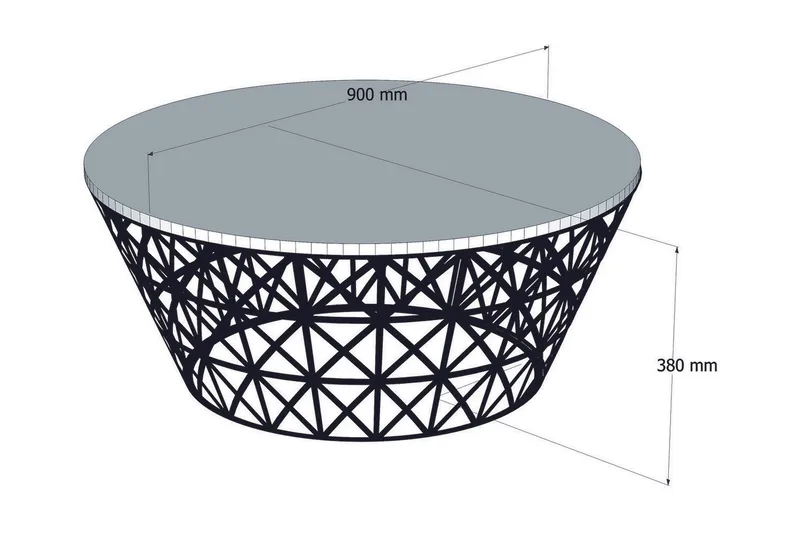 Hovdane Sofabord 90 cm Rundt Avsmalnande - Kremhvit/Svart - Møbler - Bord - Sofabord & salongbord