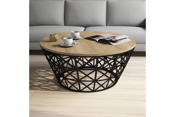 Hovdane Sofabord 90 cm Rundt Avsmalnande - Lysebrun/Svart - Møbler - Bord - Sofabord & salongbord