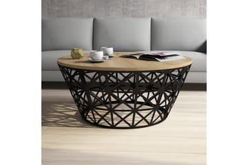 Hovdane Sofabord 90 cm Rundt Avsmalnande - Lysebrun/Svart - Møbler - Bord - Sofabord & salongbord