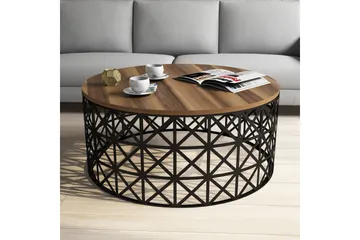 Hovdane Sofabord 90 cm Rundt - Brun/Svart - Møbler - Bord - Sofabord & salongbord