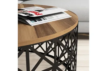 Hovdane Sofabord 90 cm Rundt - Brun/Svart - Møbler - Bord - Sofabord & salongbord