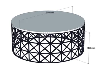 Hovdane Sofabord 90 cm Rundt - Hvit/Svart - Møbler - Bord - Sofabord & salongbord