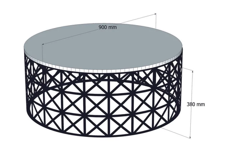 Hovdane Sofabord 90 cm Rundt - Kremhvit/Svart - Møbler - Bord - Sofabord & salongbord