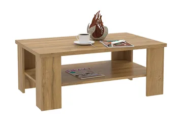 Hovencamp Sofabord 107 cm med Oppbevaringshylle - Brun - Møbler - Bord - Sofabord & salongbord - Sofabord med oppbevaring