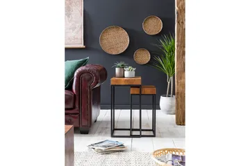 Hoysradt Settbord 30 cm 2 Bord - Massivt Tre/Brun/Svart - Møbler - Bord - Sofabord & salongbord