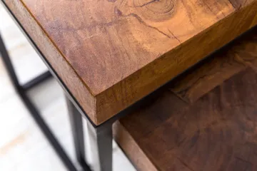 Hoysradt Settbord 30 cm 2 Bord - Massivt Tre/Brun/Svart - Møbler - Bord - Sofabord & salongbord