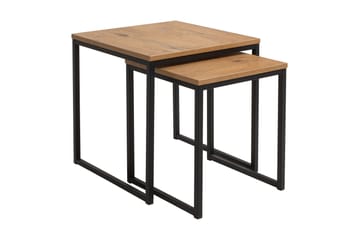 Illaso Settbord 41 cm 2 Bord - Eikfarge/Svart - Møbler - Bord - Sofabord & salongbord