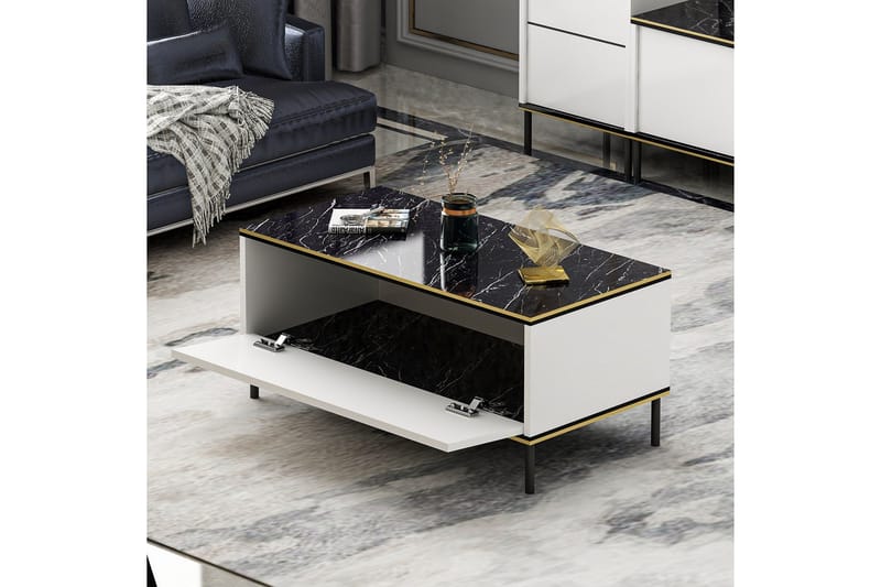 Imaj Sofabord 90 cm - Hvit - Møbler - Bord - Sofabord & salongbord