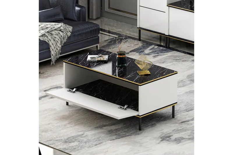 Imaj Sofabord 90 cm - Hvit - Møbler - Bord - Sofabord & salongbord