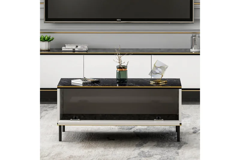 Imaj Sofabord 90 cm - Hvit - Møbler - Bord - Sofabord & salongbord