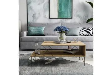 Jaennis Sofabord 100 cm - Natur/Svart - Møbler - Bord - Sofabord & salongbord