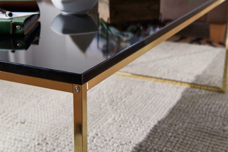 Jaise Sofabord 120 cm - Svart/Gull - Møbler - Bord - Sofabord & salongbord